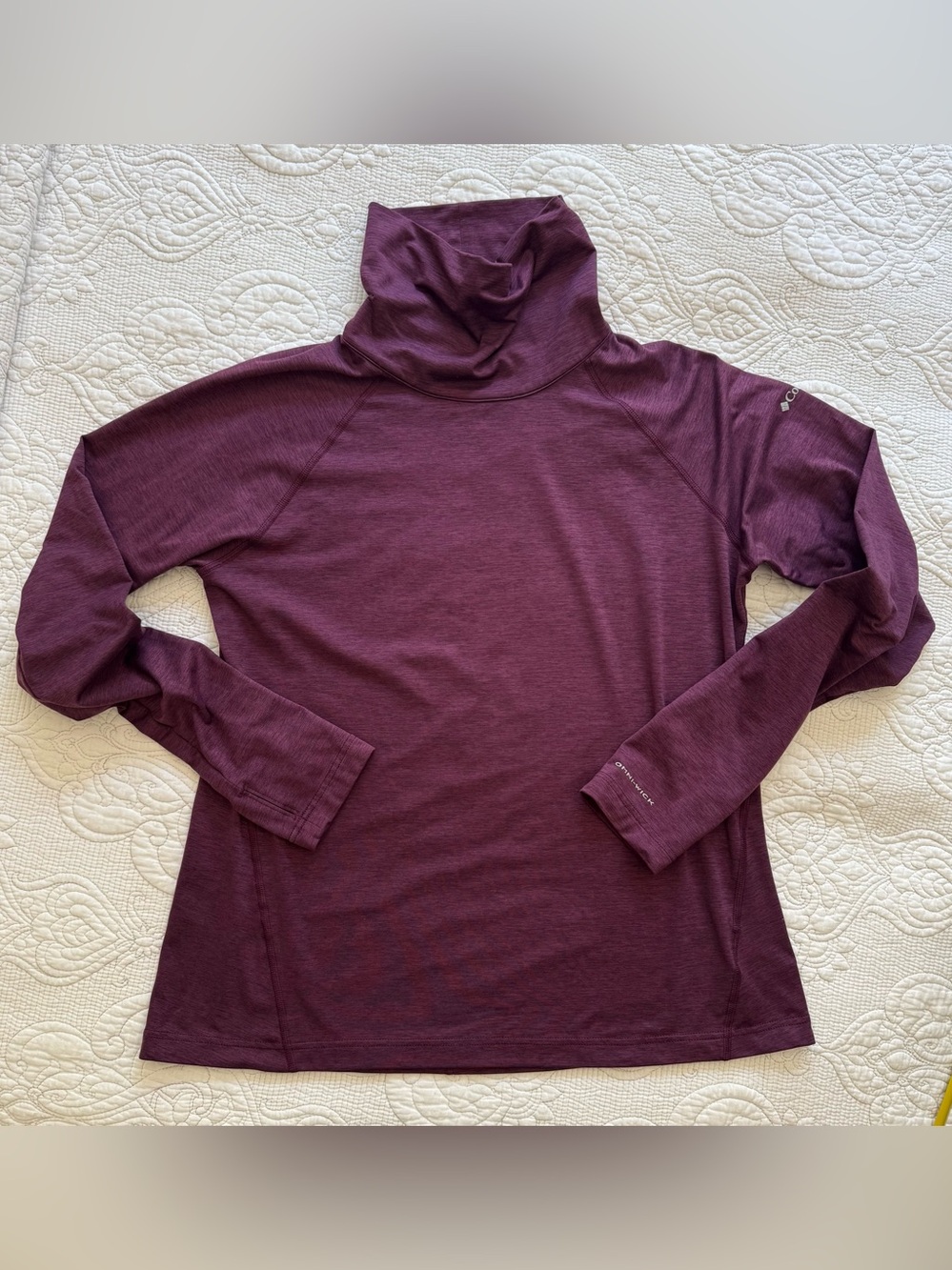 Columbia Women's Omni-Wick Cowl Neck Performance Long-Sleeve Shirt Sz L *Hiking*